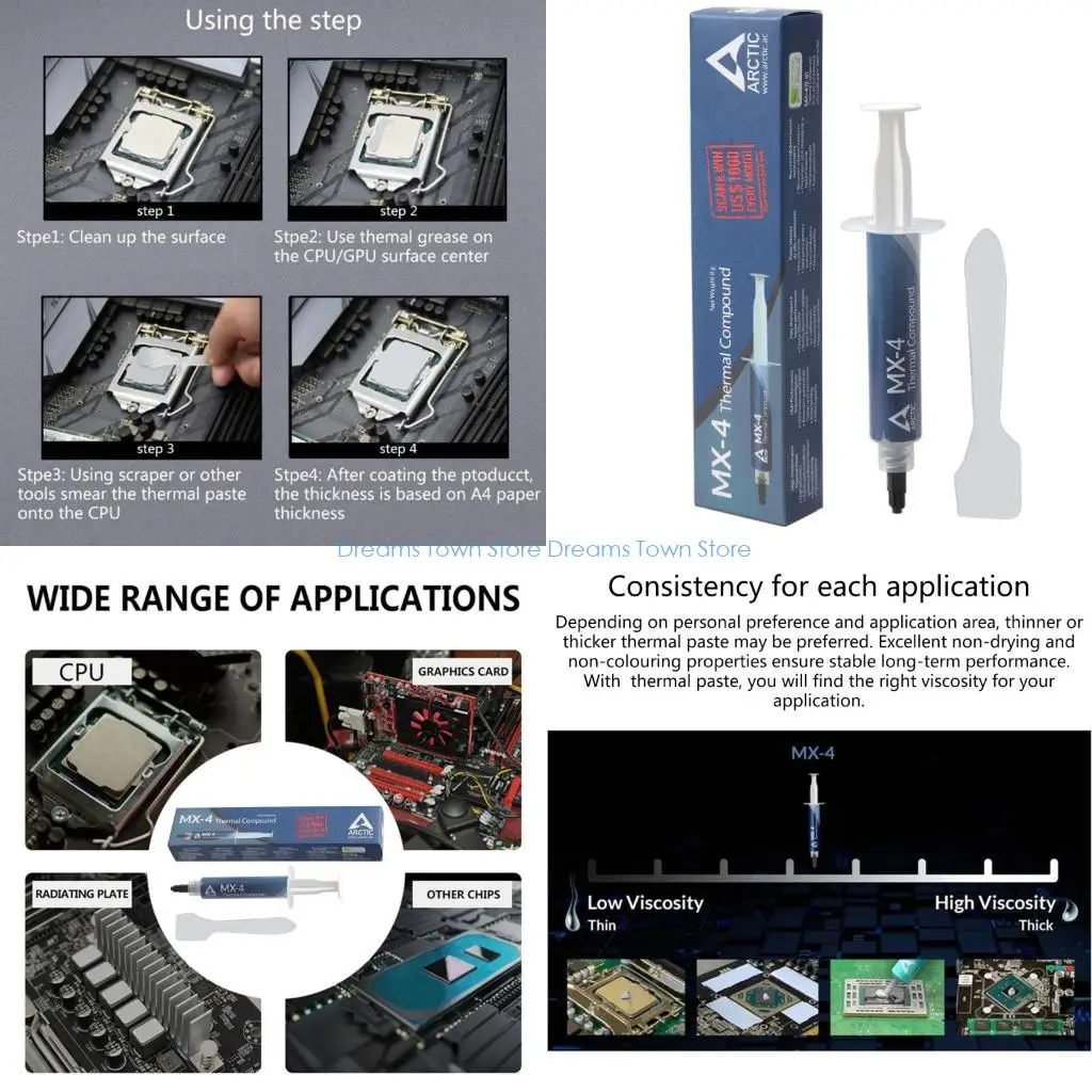 

HX6A Высокая вязкость тепловые тепловые состав 8G Теплостойкие силиконовые смазки для компьютерного аппаратного радиатора