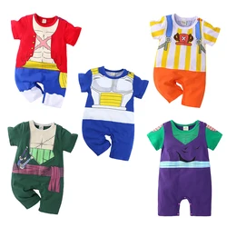 0-2 Years Baby Boy and Girl Romper Newborn Summer Short-sleeved Jumpsuit Baby Anime Cartoon Cotton Cosplay Costume