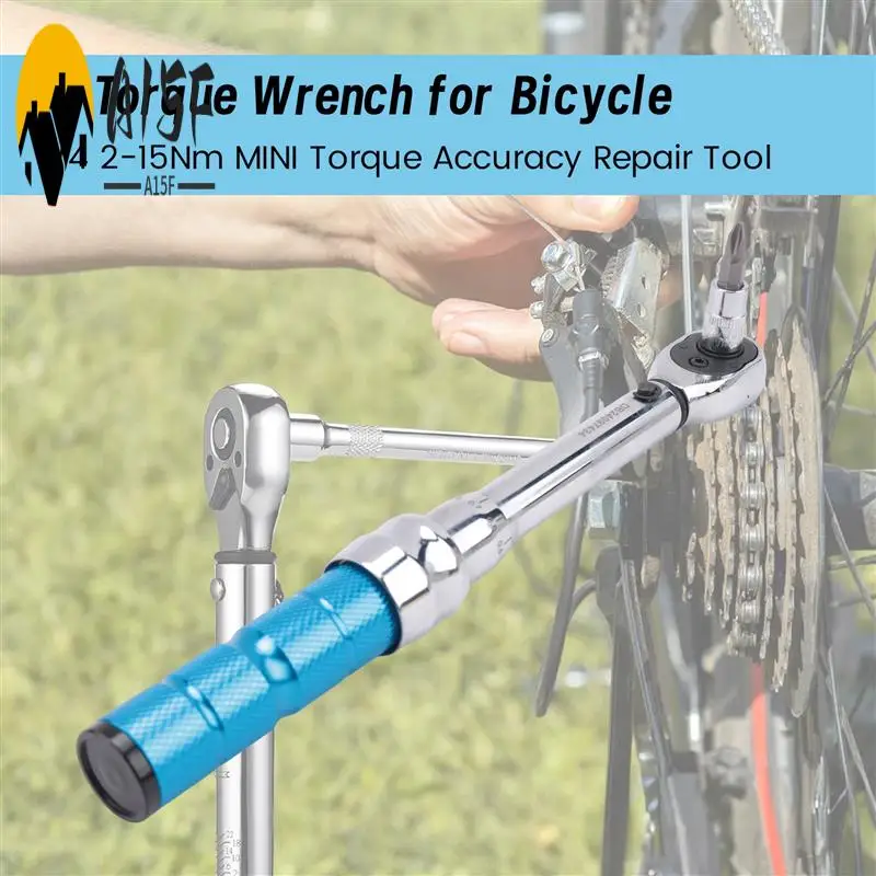

A15F-Torque Wrench For Bicycle And Motorcycle, 1/4 2-15Nm MINI Torque Accuracy Repair Tool With 3/8Inch Adapter,Extension
