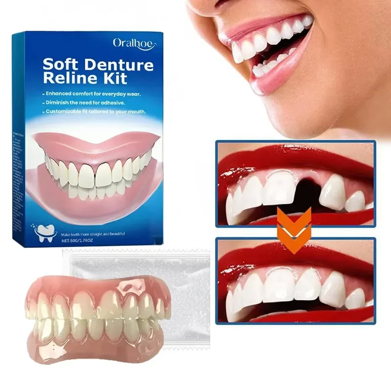 Silicone denture kit, silicone denture kit, denture kit soup pack, high and low level kit, easy to use dental care 1