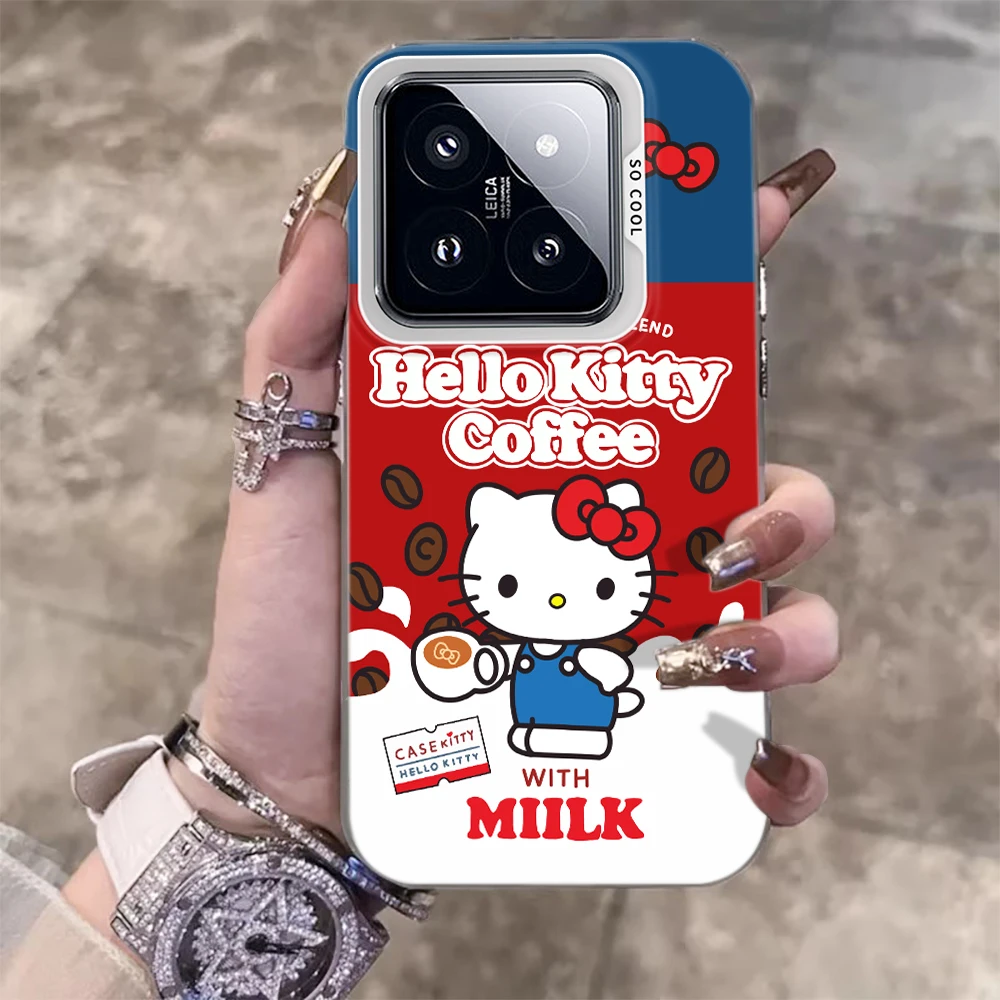 Capa de Celular IMD PC Barista Hello Kitty Coffee Cute para Xiaomi 15 Ultra 15T Pro 14T 13T 12T Pro Mi 11 Lite 5G 17 Pro Max