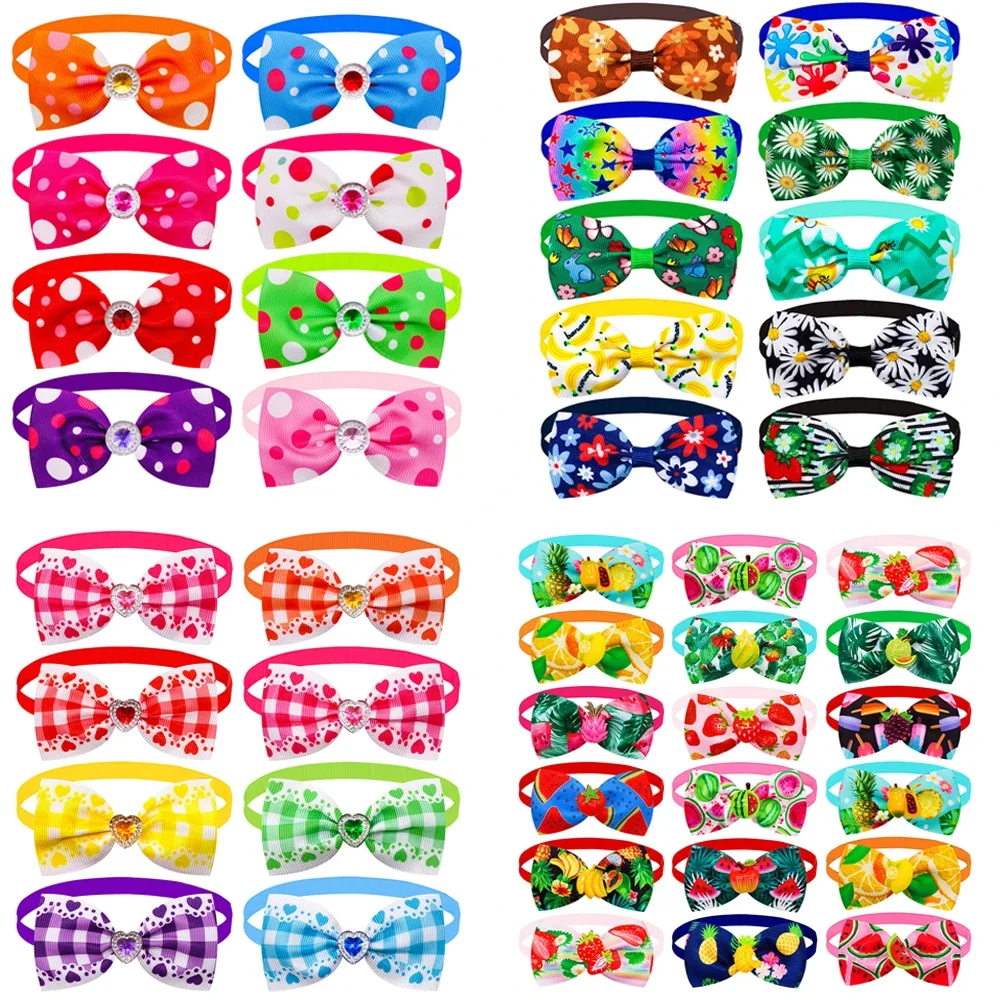 Bulk Summer Small Dog Bow Tie For Dogs Pets Grooming Bows Dog Pet Bowties Collar Dog Grooming Products For Small Dogs