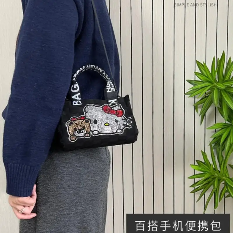 

Новая милая мультяшная сумка на плечо «Hello Kitty», красивая многофункциональная портативная сумка для хранения, модный праздничный подарок