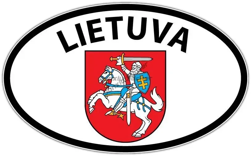 Lithuania Flag Map National Emblem Sticker for Covered Scratch Decorate Truck Van Car Wall Room Window Bicycle Off-road Helmet