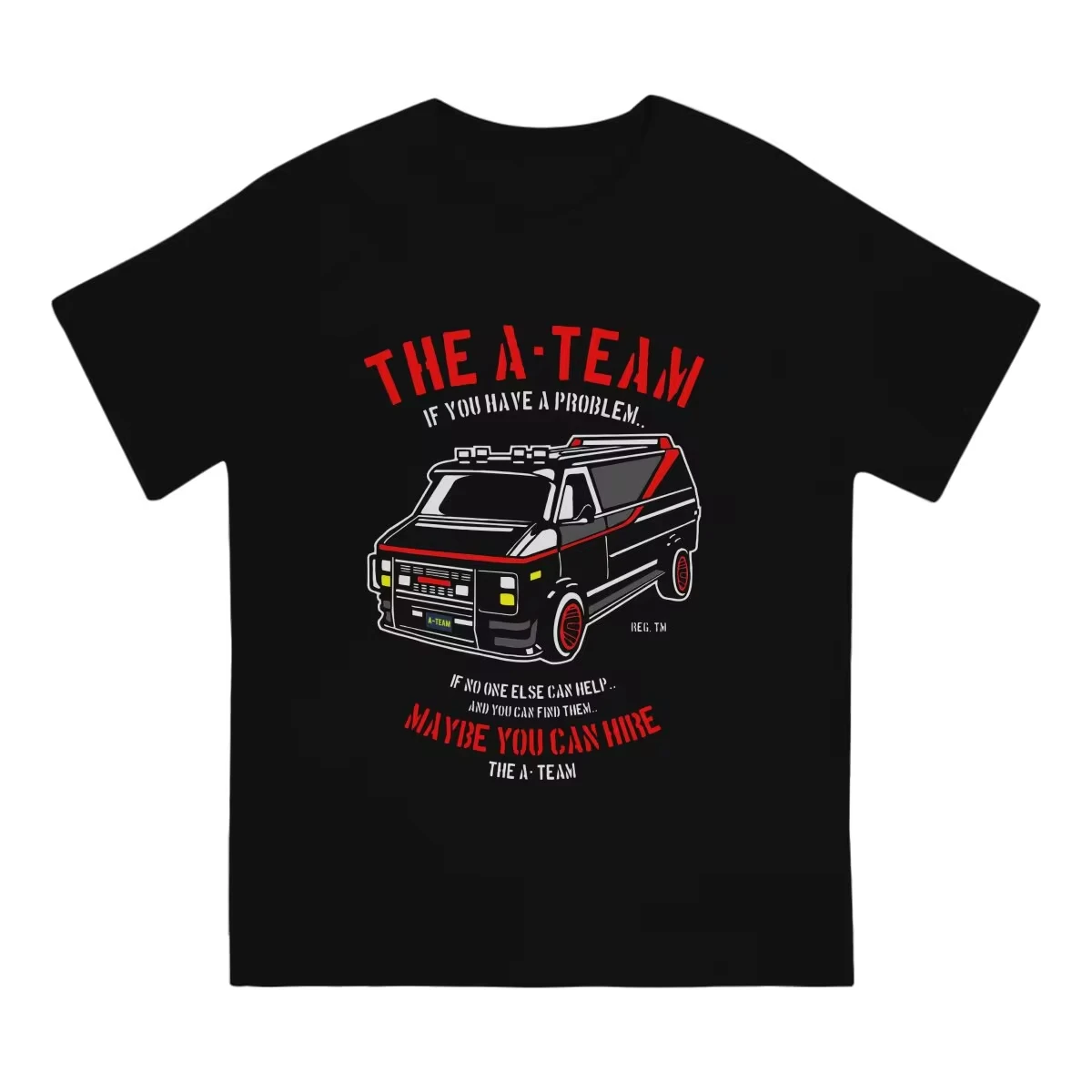 2024 New Fashion THE A-TEAM JEEP Car Printed Cotton Short Sleeve Round Neck T-shirt For Men's Street Casual Hip Hop Style Tops