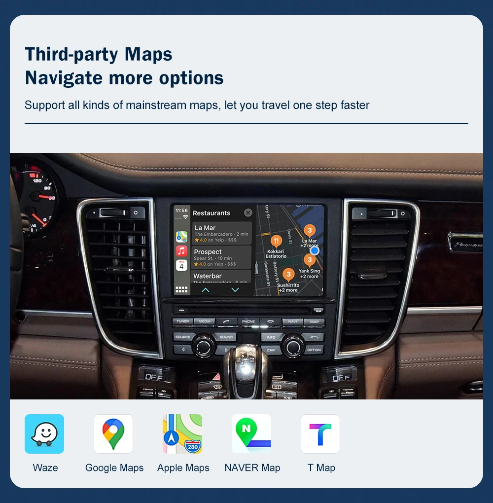 Road Top Kabelloses CarPlay für Porsche Macan Cayman Cayenne Panamera PCM3.1 Android Auto Mirror Link AirPlay Auto-Zubehör – Detail 9