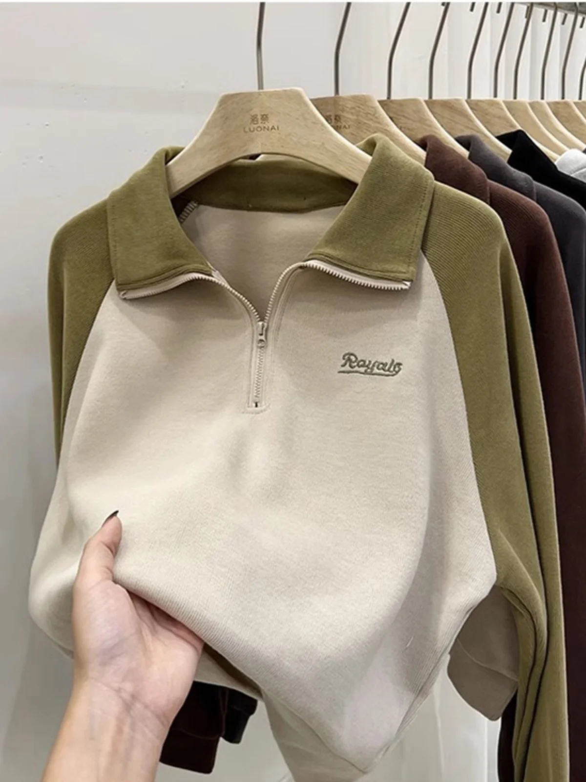 

Slim Fit Short Sleeveless Hoodie Women's Spring Autumn Thin Loose Long Sleeve Collar Top Asymmetrical Korean Style