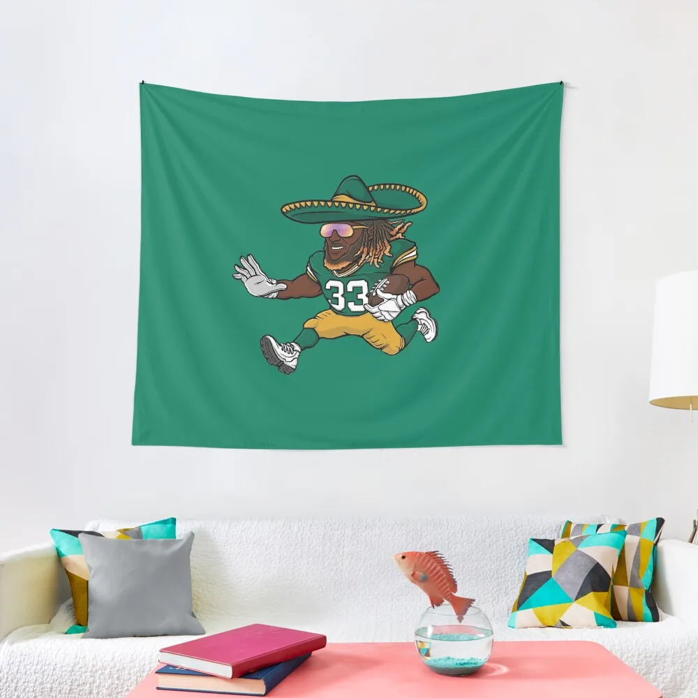 

Aaron Jones Green Bay Packers Sombrero Tapestry Home Supplies Tapete For The Wall Tapestry