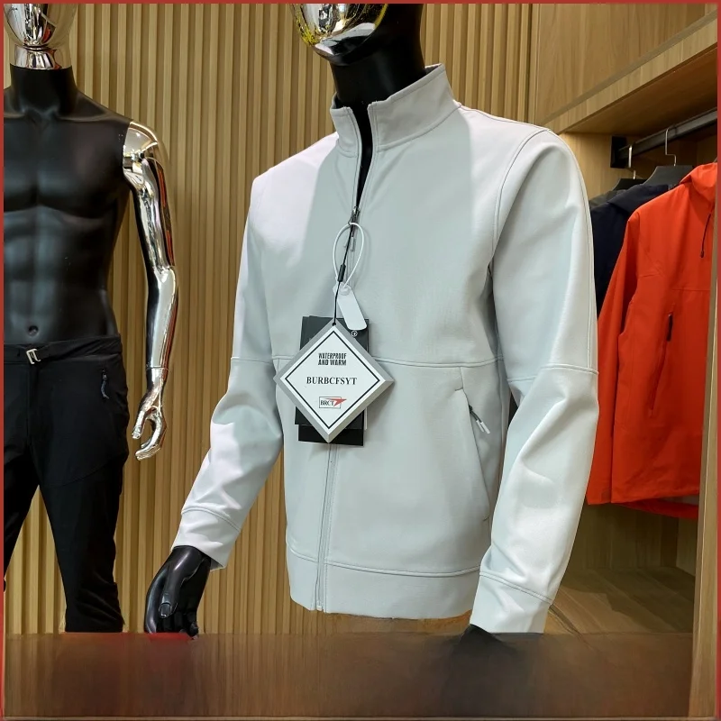 

New Autumn Men's Outdoor Casual Knitted Jaet Youth ular Stand Fit Long Sve Zipper Closure Color Busin Com...