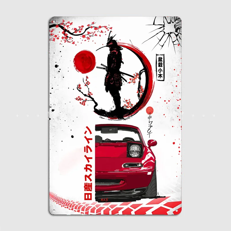 MX5 Miata JDM Sports Car Poster Metal Sign Posters Bar Bedroom Custom Wall Decorations Room Decoration Interior Home Decor