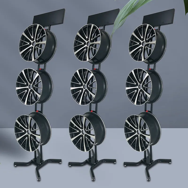 Simple wheel hub display rack Modified wheel rim rack Metal double-sided hanging steel rim tire Ling display rack