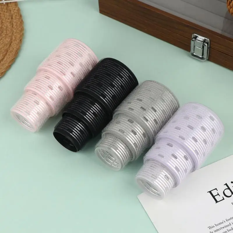 8Pcs Bangs Styling Roller Set Aluminium Silver Core Self Grip Hair Curlers for DIY Volume Easy Hairdressing view 6