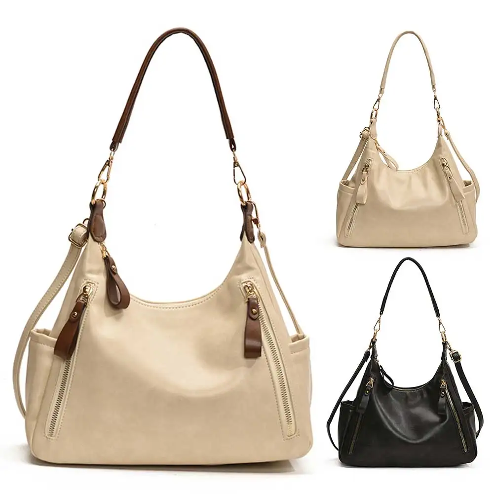 

Женская модная сумка через плечо из искусственной кожи, повседневная сумка-тоут, большая вместительная простая сумка для подмышек, женская дорожная рабочая сумка