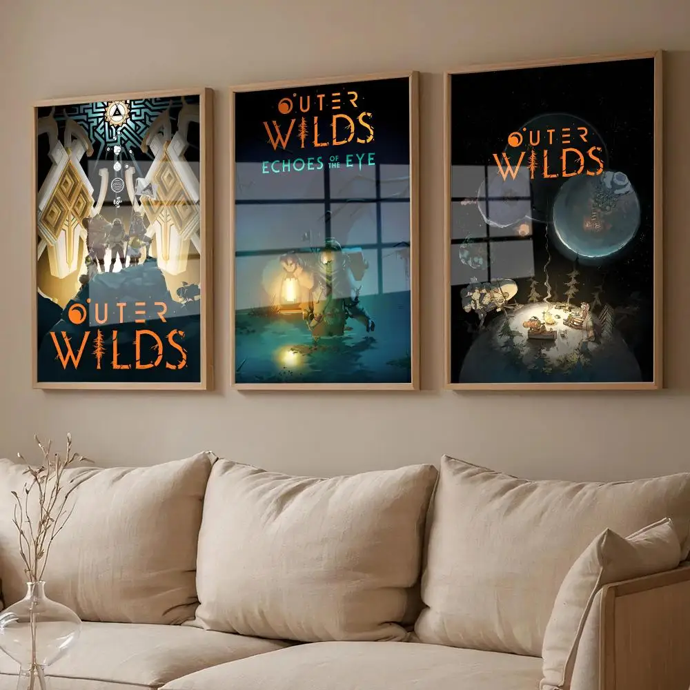 Anime Outer Wilds-S Movie Game Poster For Room Wall Art Decor Waterproof Stickers For Home Bar Bedroom Decoration