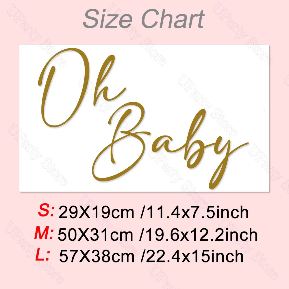 Oh Baby Shower Sign Sticker Oh Baby Themed Balloon Arch Backdrop Vinyl Stickers for Baby Shower Gender Reveal Birthday Decor