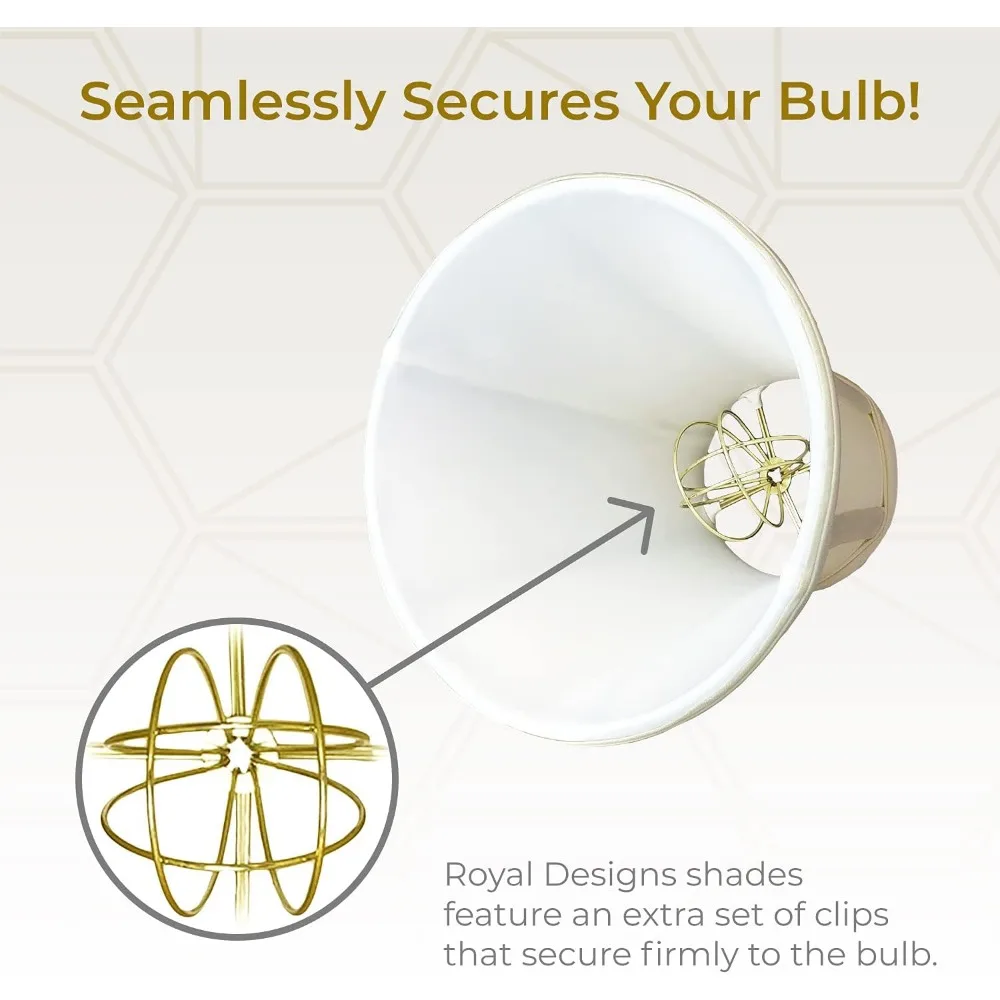 Basic True Bell Lamp Shade Set of 2, Beige, 3.75 x 7 x 6.75, Round Clip, Suitable for Small to Medium Fixtures