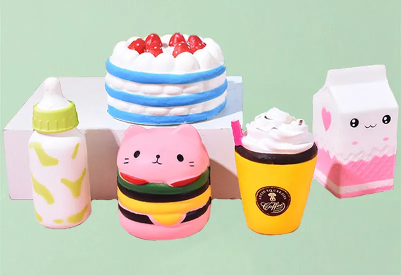 Jumbo Kawaii Squishy Slow Rising Squeeze PU Popcorn Animals Anti Stress Relief Squishies Toy Christmas Gift For Children Kids