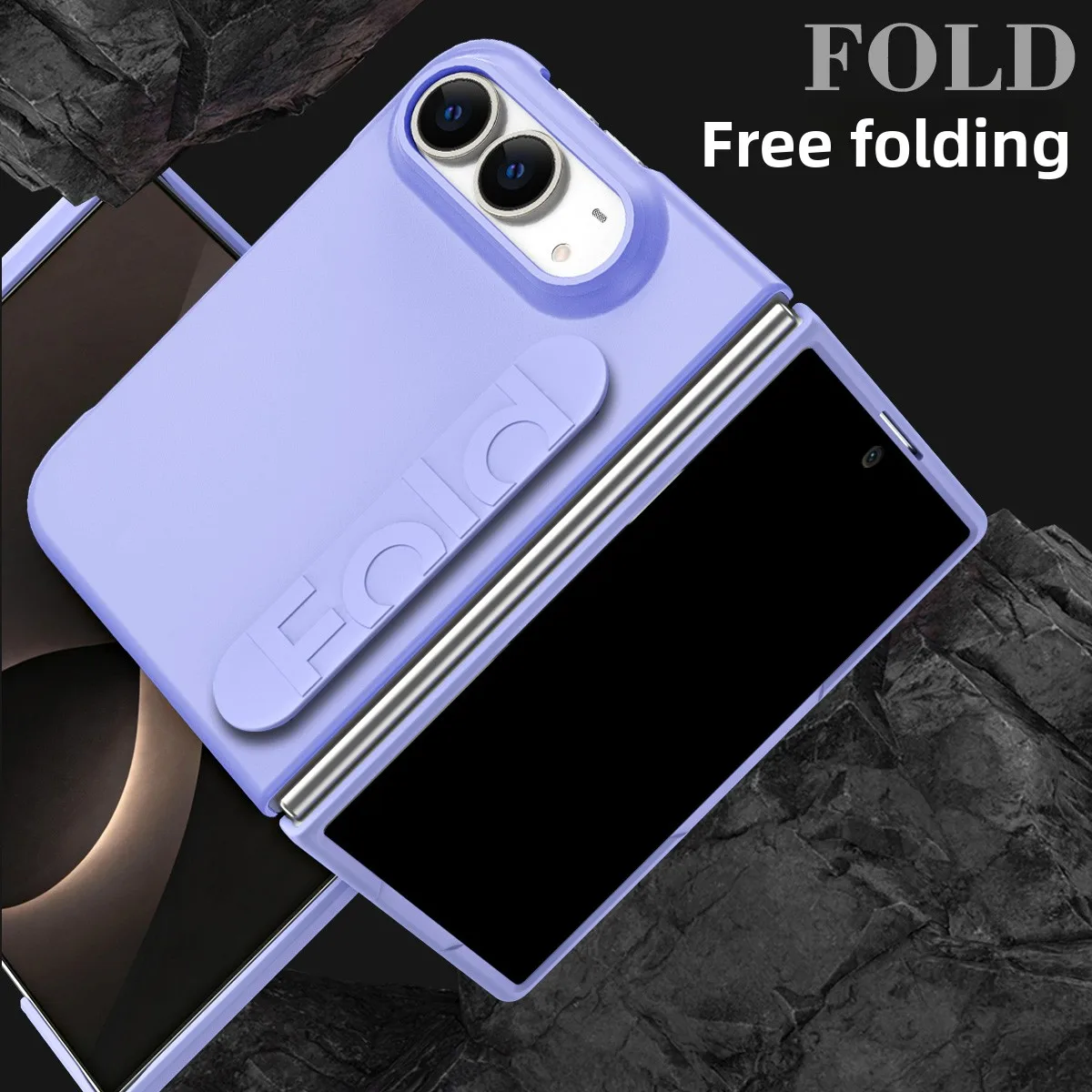 Für iPhone Duo iPhone 18 Fold Luxuriöse Elastische Armband-Handyhülle Mattierte Anti-Sturz Stoßfeste Schutzhülle Faltbare Rückseite