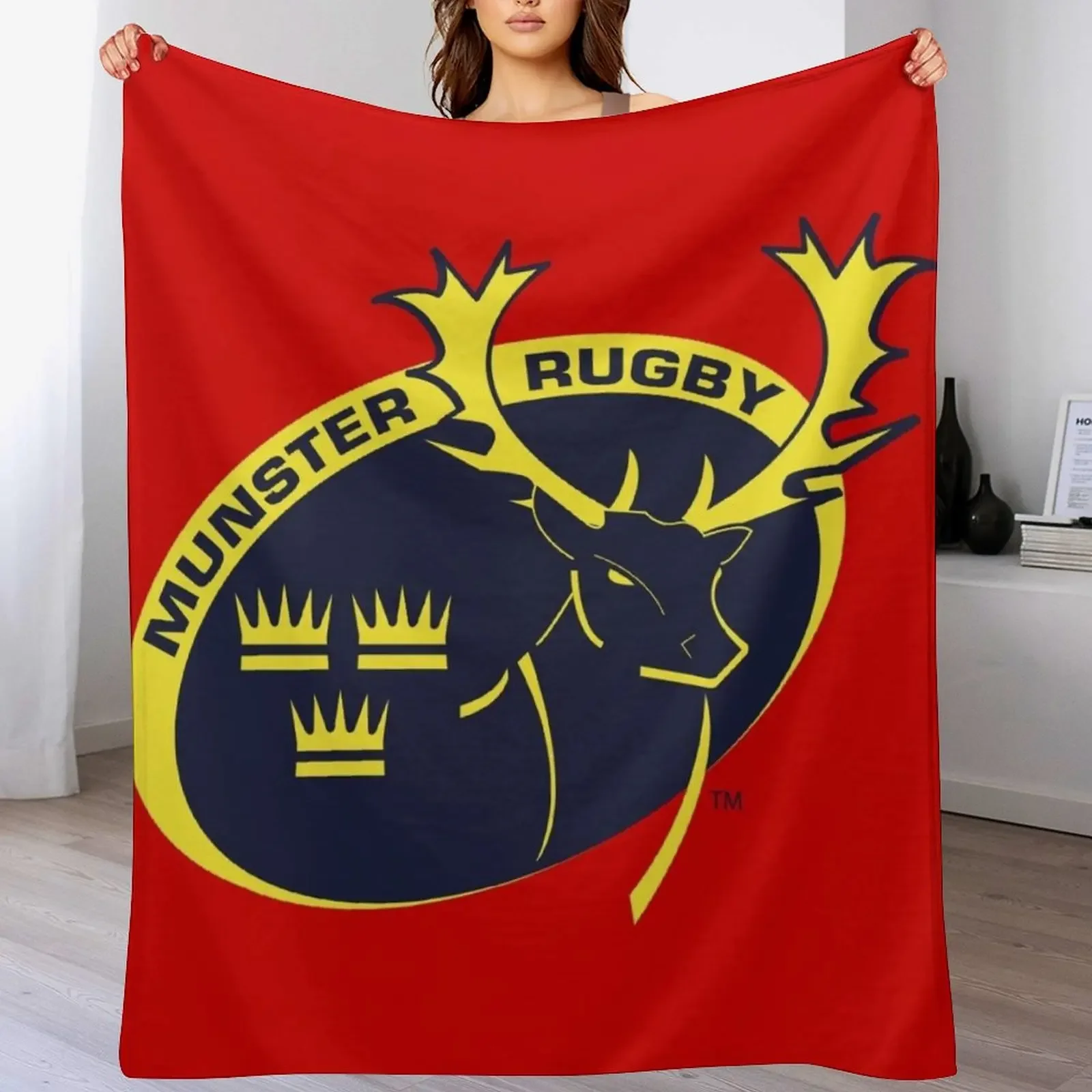 The Munster Rugby Throw Blanket Lightweight Warm Blanket for Indoor Outdoor Use
