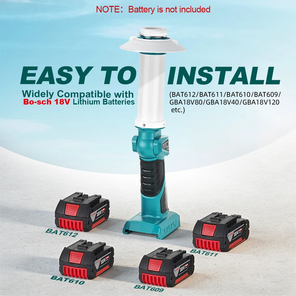6 モードキャンプ LED 懐中電灯ボッシュポータブル投光器 - Power Tools Zoom のレビューと価格