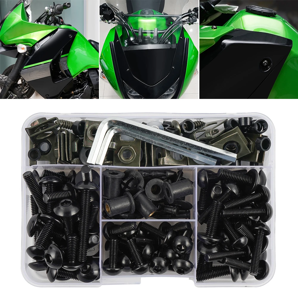 190PCS Universal Bodywork Screw Fairing Bolts Kit for Suzuki GSX1300R Hayabusa 1999-2008 2009 2010 2011 2012 2013 2014 2015 2016