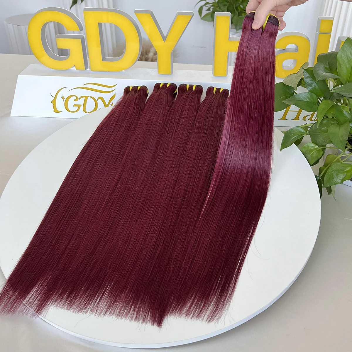 99J Straight Brazilian Human Hair Bundles Body Wave Burgundy Red Hair Weave Bundles 1/3/4 PCS Raw  Bundles Deals Hair Extensions