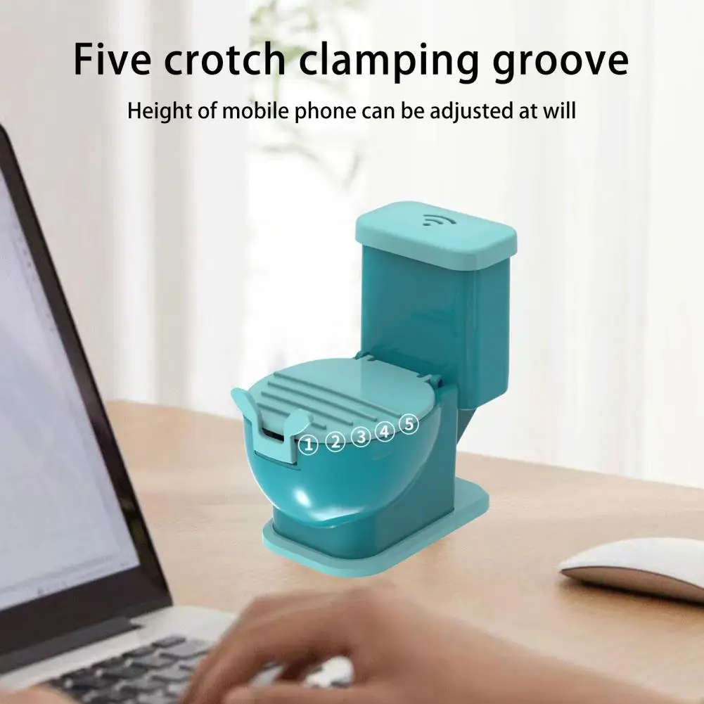 Wear-resistant  Practical Portable Mini Toilet Shape Mobile Phone Bracket Small Mobile Phone Holder Non-Slip   for Home