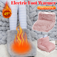 Electric Heater Foot Warmer USB Charging Fleece Soft Warm Foot Cover Washable Winter Feet Heating Pads For Home Bedroom Sleeping