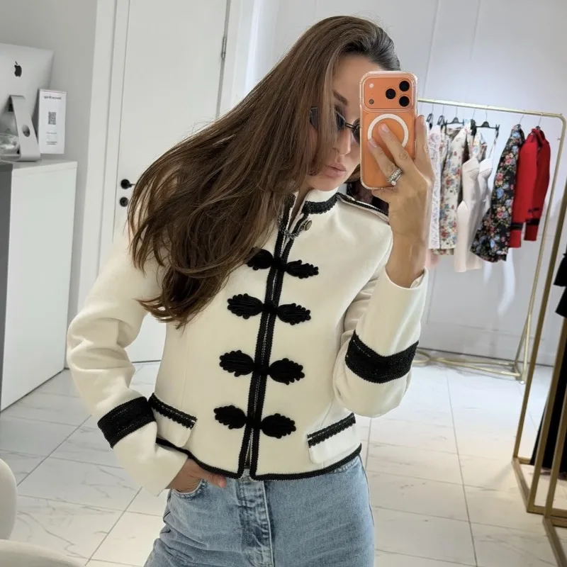 Cross-border European and American women's clothing AliExpress popular fashionable retro single-breasted jacket
