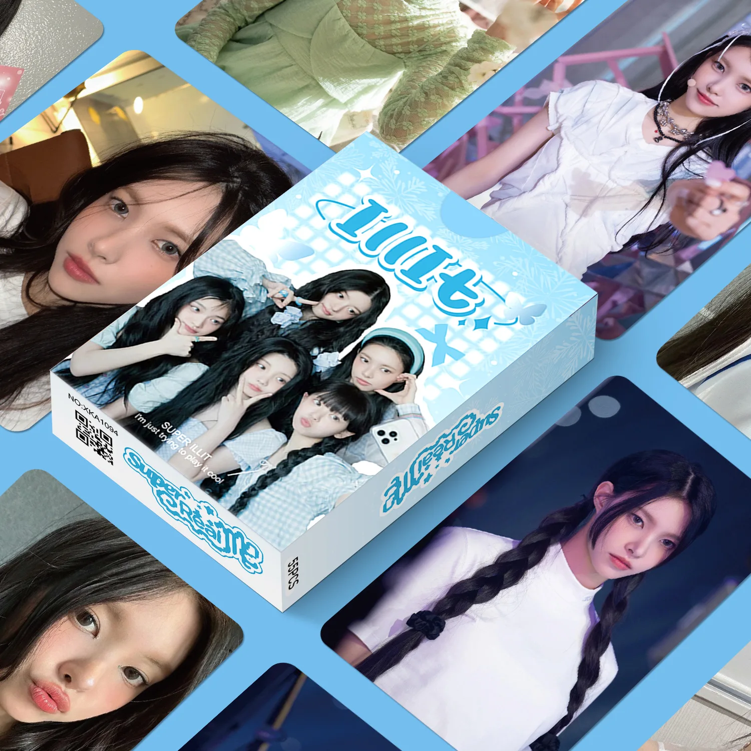 55Pcs/Set Idol ILLIT Lomo Cards New YUNAH MINJU MOKA IROHA WONHEE High Quality HD Printd Photocards Girl Group Fans Gifts