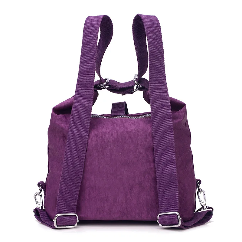 Waterproof Nylon Backpack Bag for Women And Girls Casual Zipper Retro Style Sewing Student Daily Use Mochila Mujer