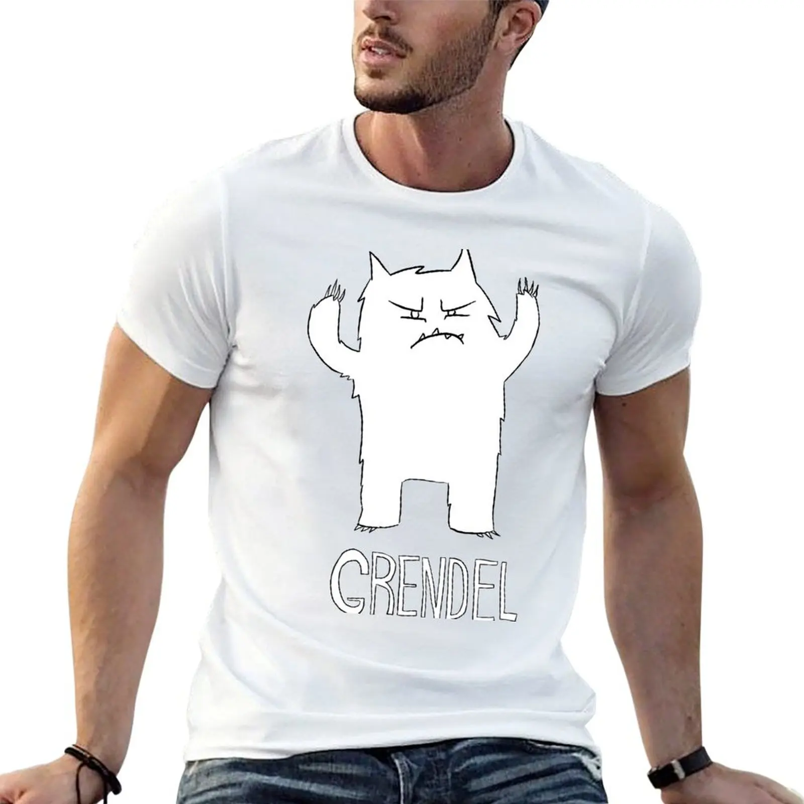 Camiseta Grendel Doodle, camisetas para hombre, paquete de camisetas de algodón para hombre, camisetas gráficas divertidas, camiseta para hombre