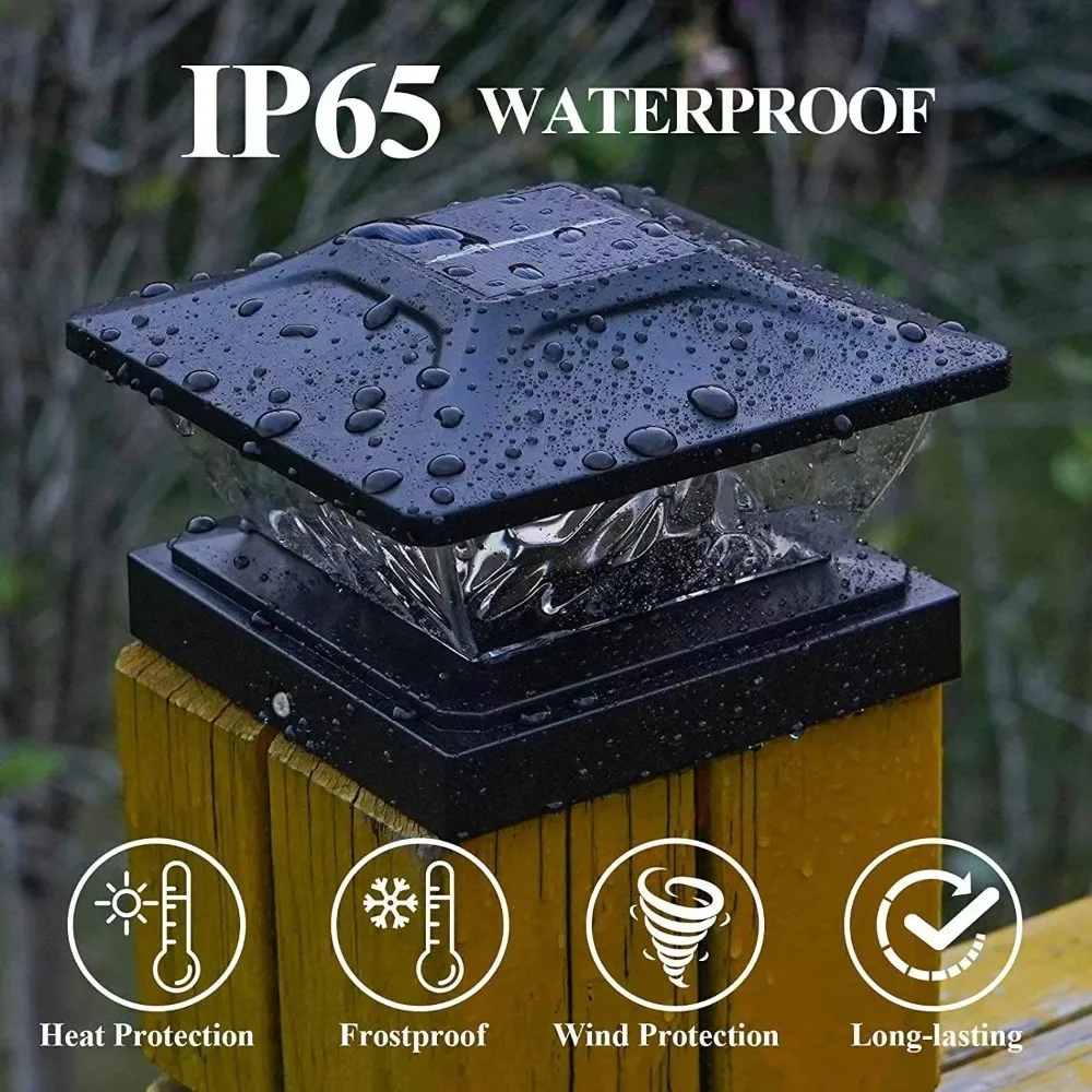 

Solar capital lamp Outdoor LED Waterproof Stair Step Paver Lamp Yard Patio Lawn Garden Decoration Villa pillar Light