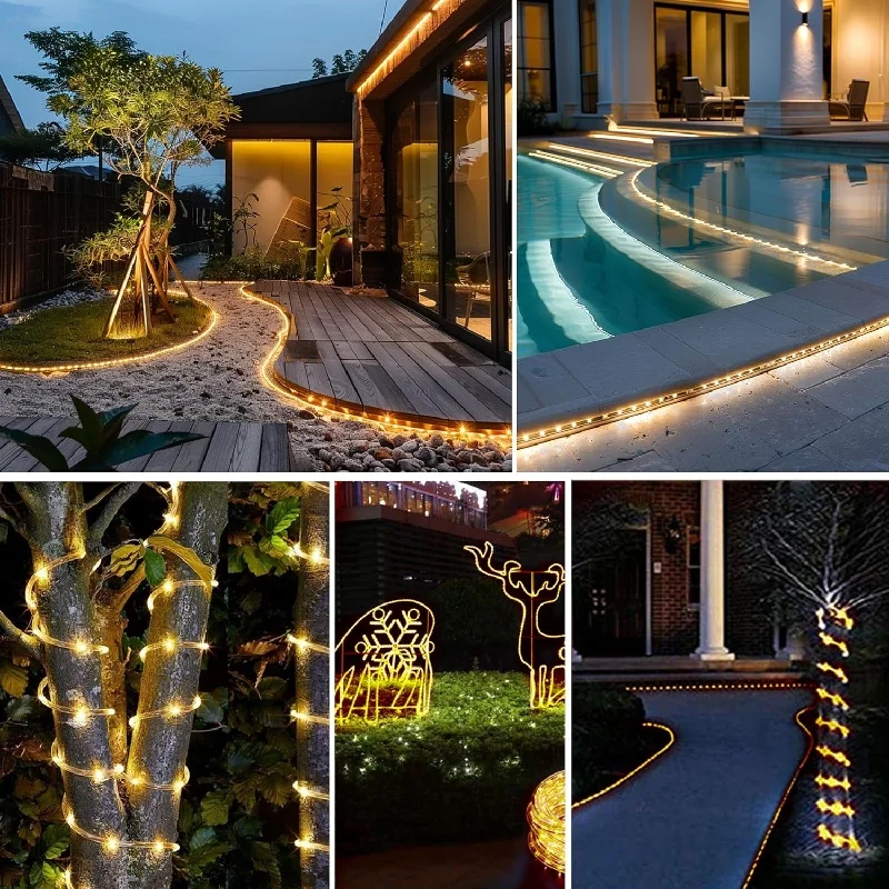 

LED Rope String Lights Solar Tube Christmas Decoration Multicolor Waterproof Outdoor Garden Yard Party Wedding Decoration