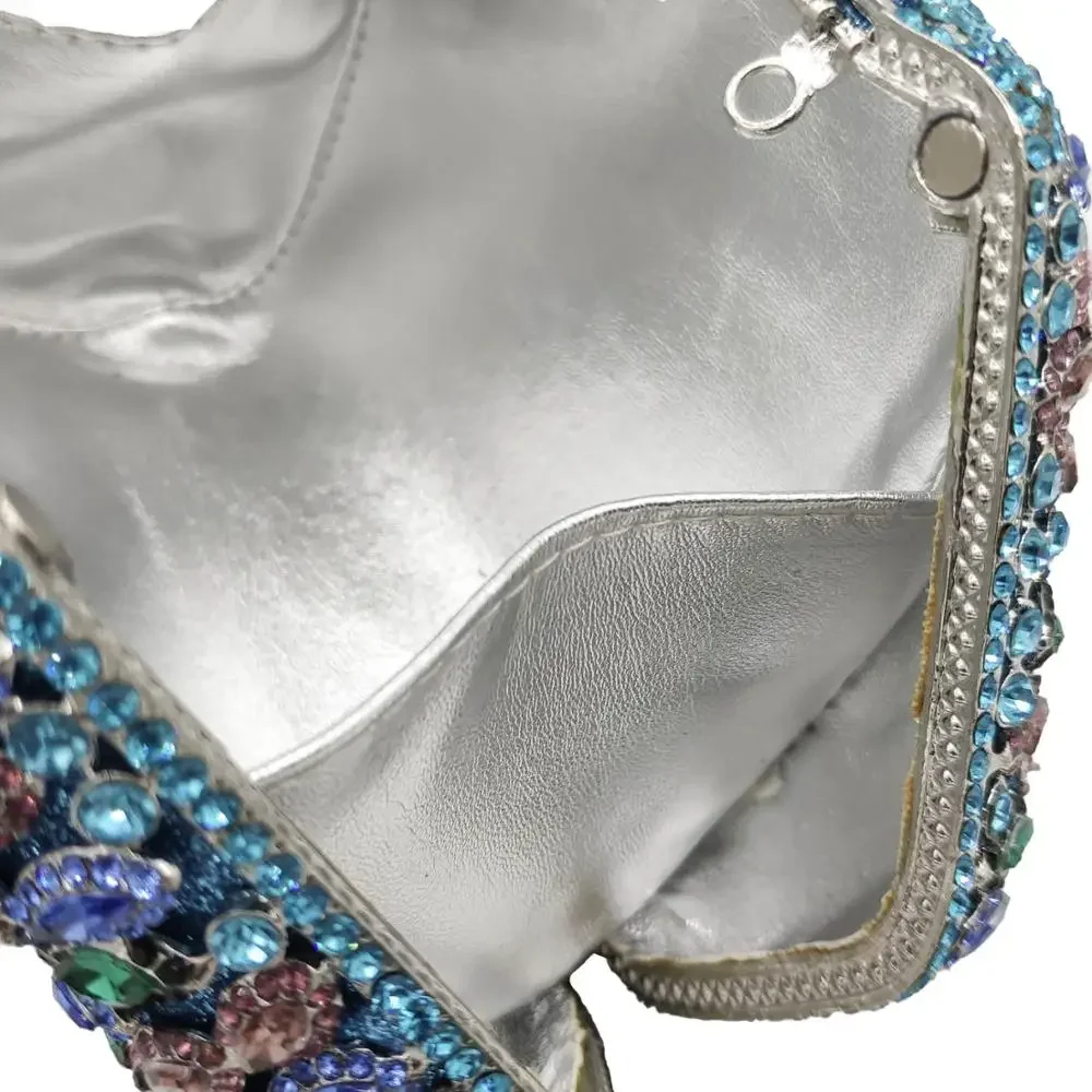 Boutique De FGG (in stock) Multicoloured Women Crystal Bags Evening Clutches Purses Party Cocktail Rhinestone Minaudiere Handbag