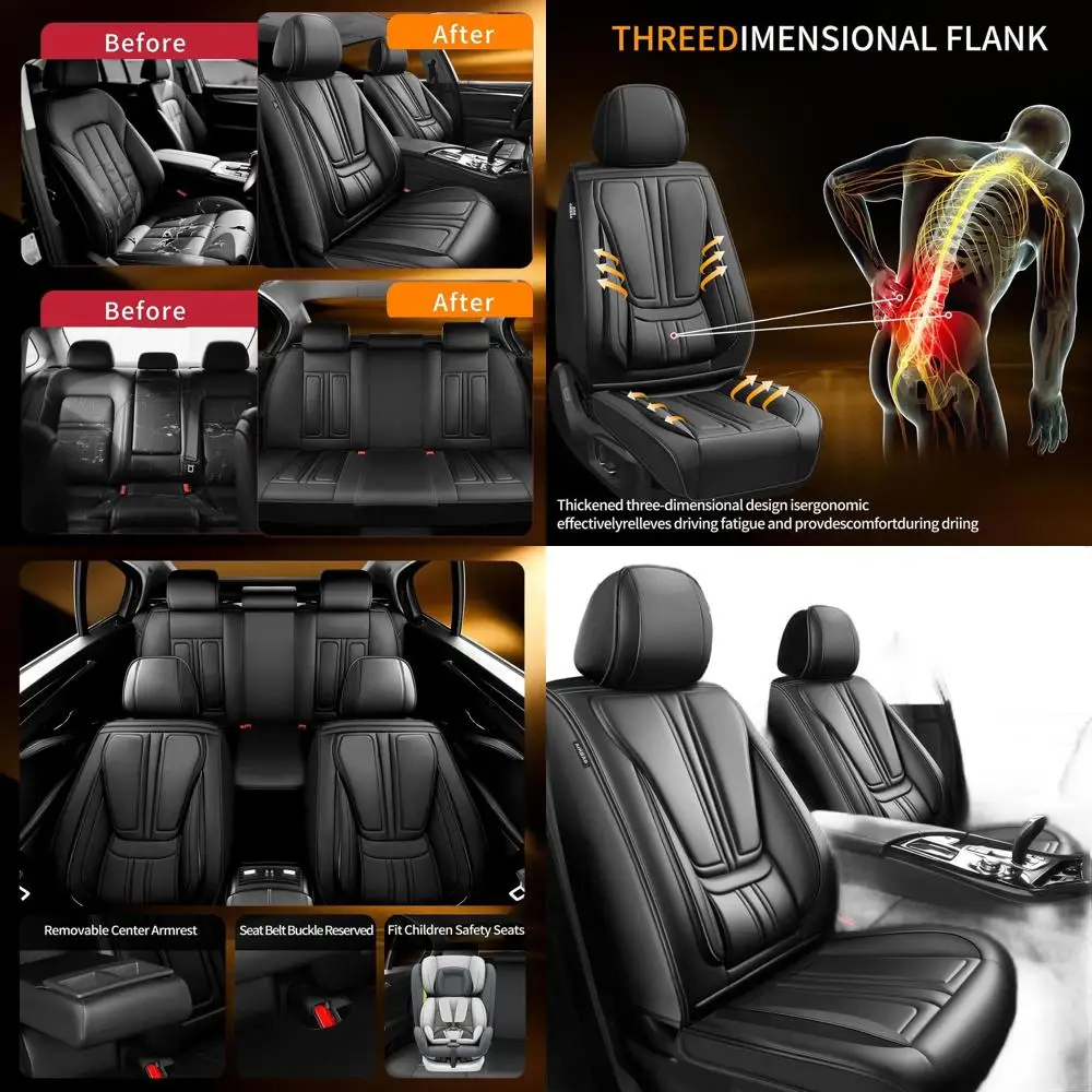 

CRV Car Seat Covers 2011-2026 Waterproof Leather Full Coverage, Luxury All-Weather Seat Cushion Protectors - Easy Install, 5 Sea