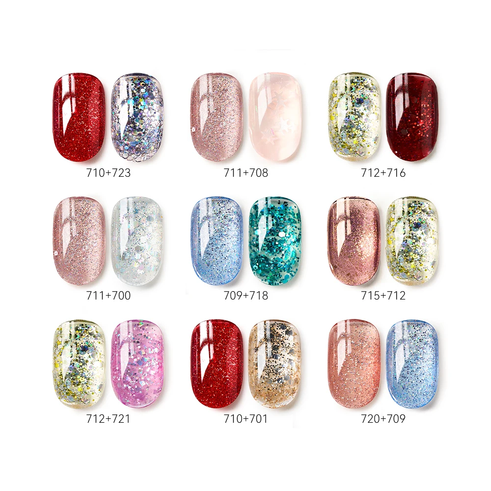 MAYCHAO 2/Set 5ML Ultra Glitter Gel Nail Polish Soak Off UV LED Semi-Permanent Enamels For Nails Manicure Nails Varnish