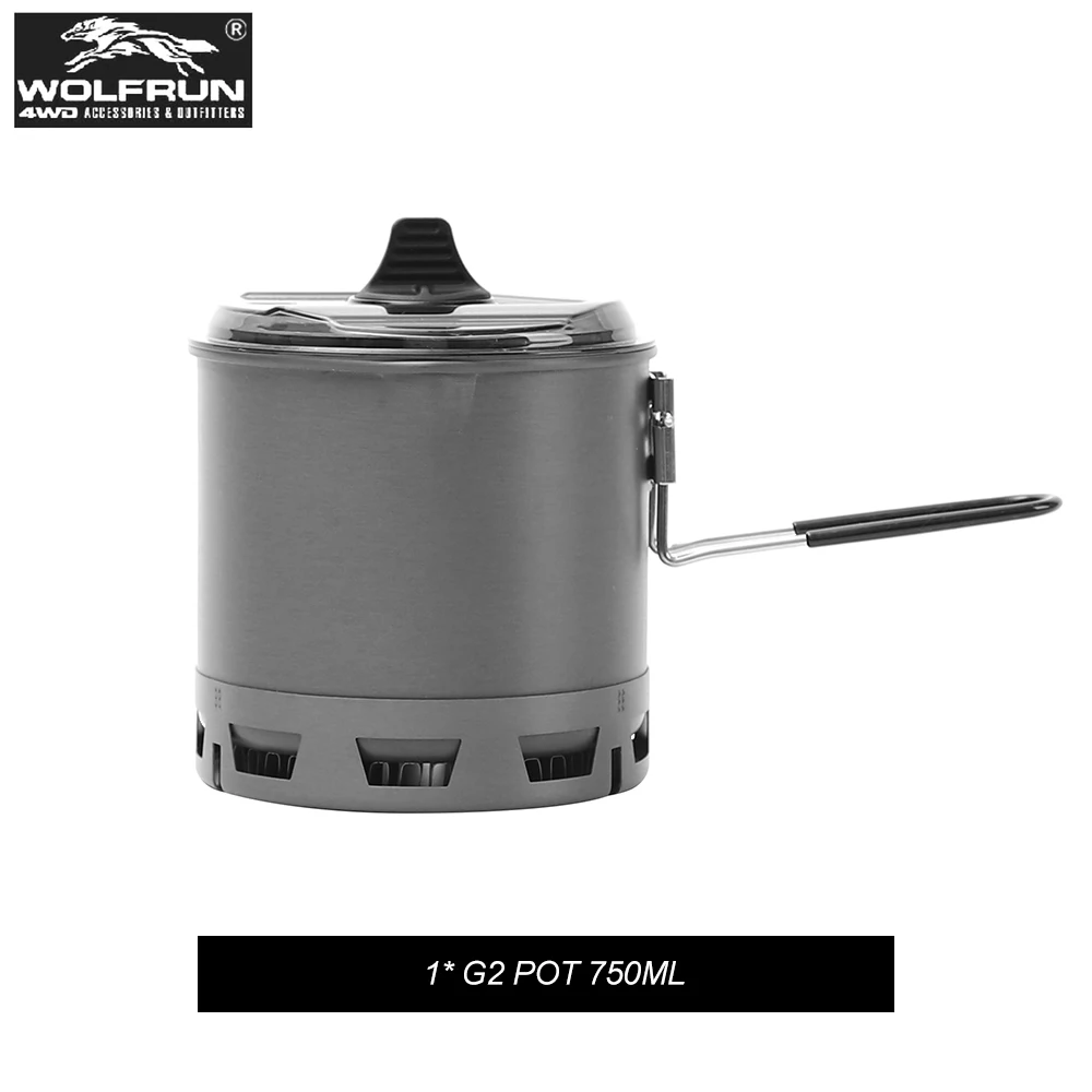 

Qingshan G2 Petrel Pot 750ML Ultralight Pots Lightweight Outdoor Pot High Efficiency Heat Exchanger Pot for Hiking Travel Camp