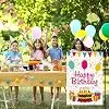 Burlap Happy Birthday Garden Flag Double Sided 12x18 Inch, Small Vertical Premium Rustic Welcome Birthday Yard Flag for Outs jjp