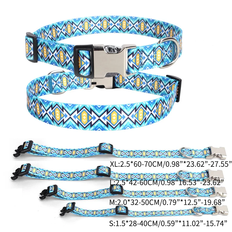 Dog Collar Personalized Adjustable Free Engraved Pet Name Tag Collars Dog Supplies Anti-Lost Print Dog Id Customized Necklace