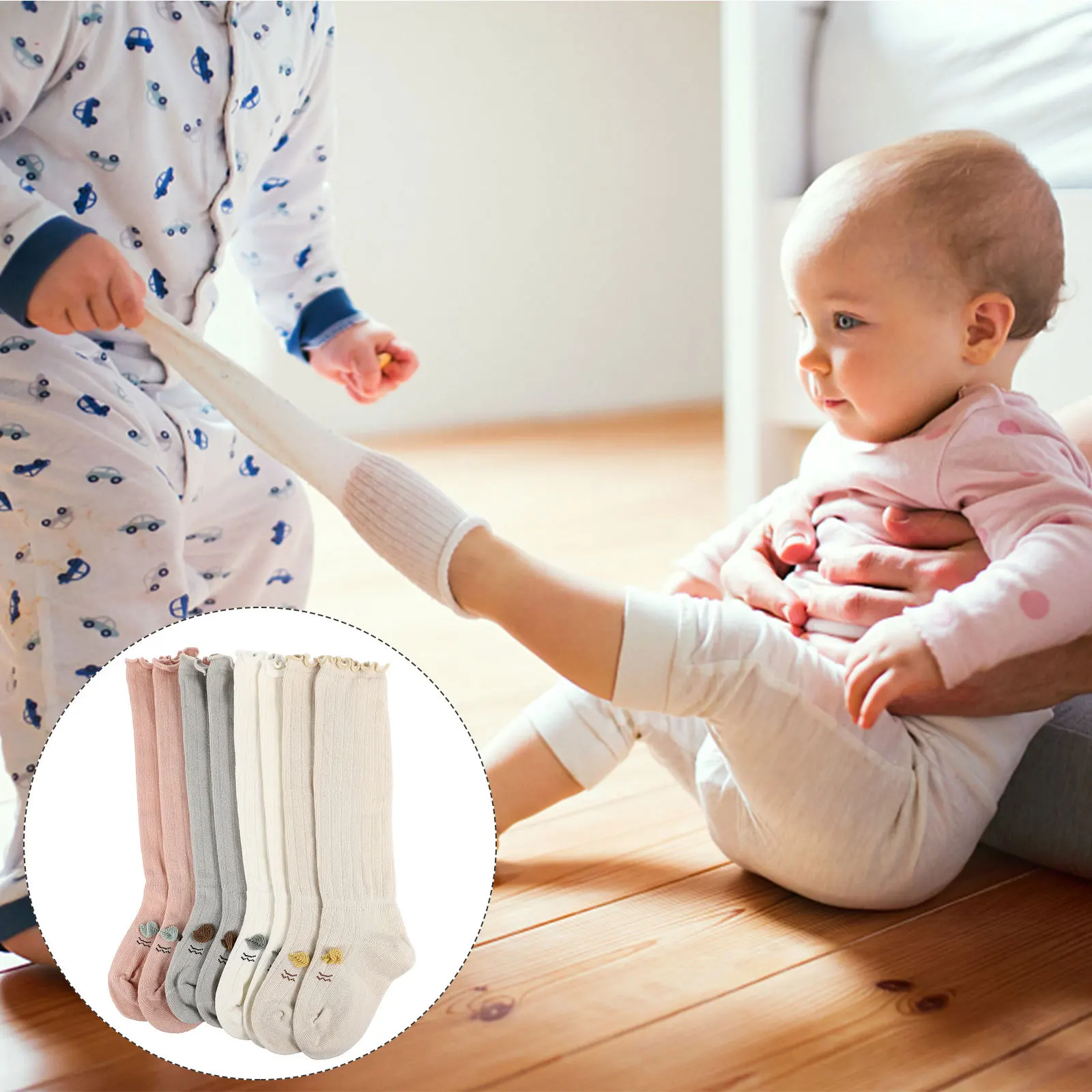 

4Pairs Warm Cotton Socks for Kids Soft Thickened Breathable Cozy Socks Suitable for Autumn Winter Children Lovely Sock