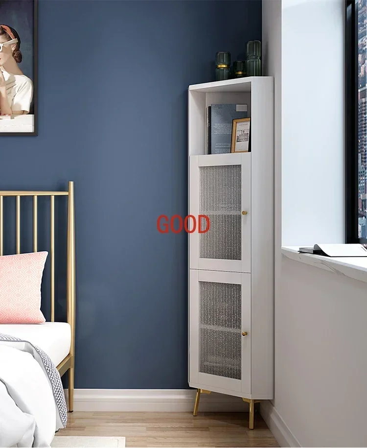 Nordic Light Роскошь и простота Современный белый угловой шкаф Гостиная Спальня Угловой треугольный винный шкаф