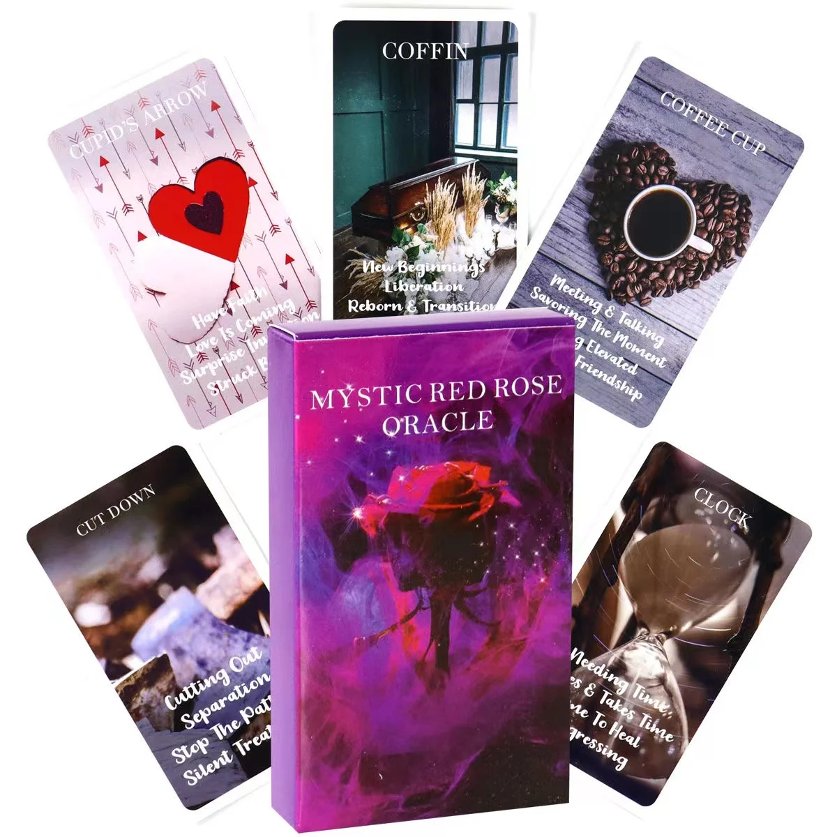 Mystic Red Rose Oracle cards  A 53 Oracle English Visions Divination Edition Deck Borad Playing Games