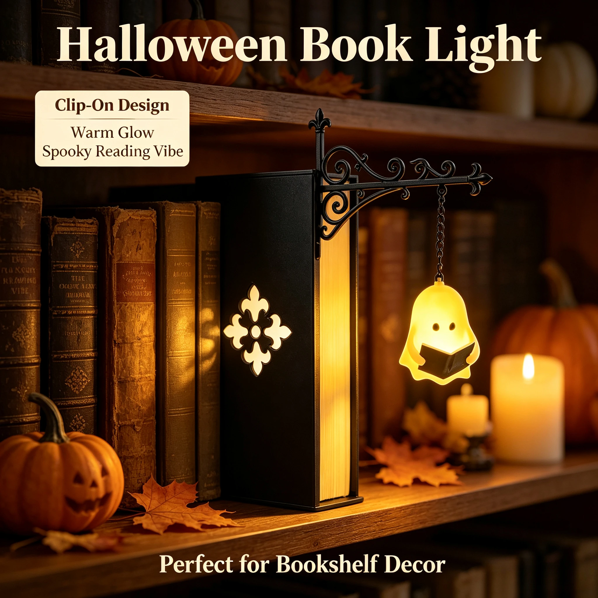 Metal Gothic Retro Halloween Wall Mount Reading Lamp LED Night Light Vintage Bookshelf Lighting Home Bedroom Decor Ornament