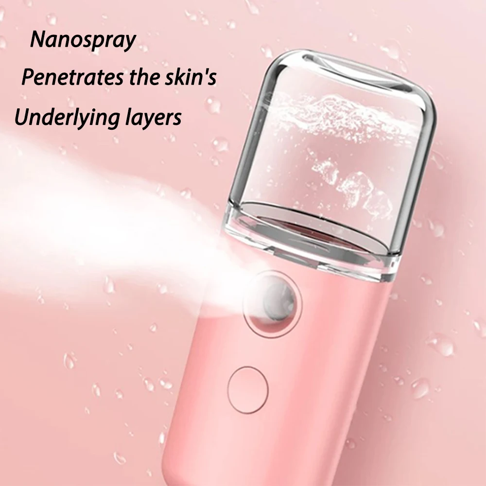 Nano Spray Handheld USB Face Steamer, pulverizadores De Névoa Hidratante Facial, vaporizadores De Cuidados Com A Pele, equipamento De Spa Profissional