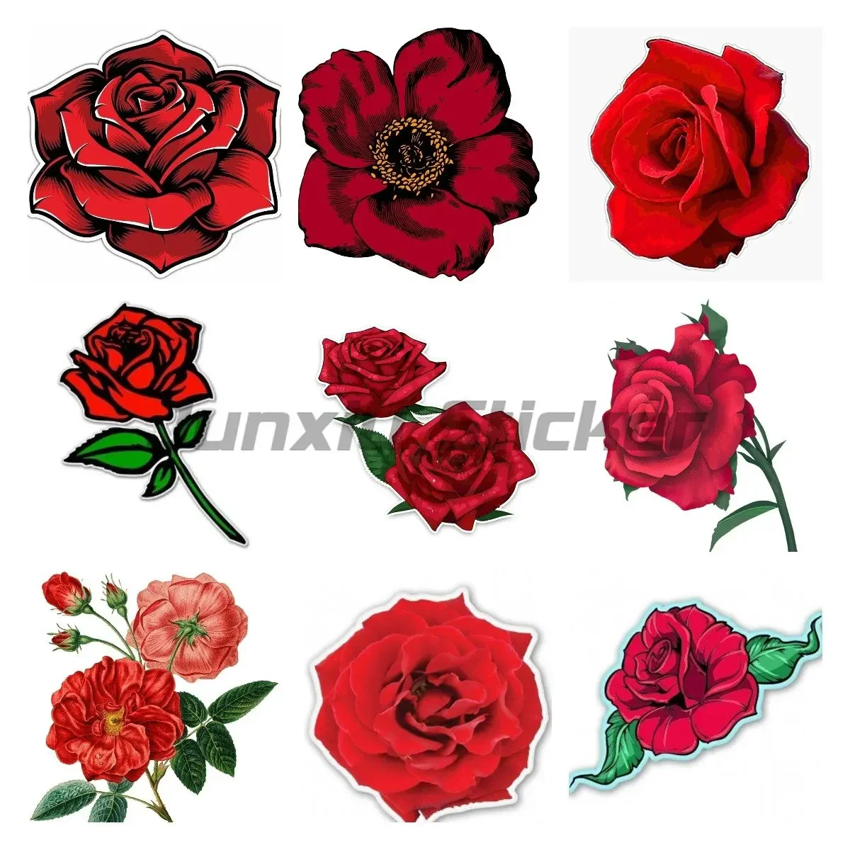 

Mysterious Unique Roses Flowers Flowers Decor Car Stickers Bumper Car Window Colored Decal