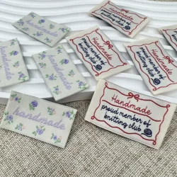 Stock cloth label, handmade DIY weaving label, weaving mark embroidery label