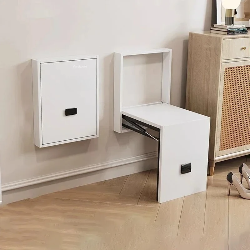 

Minimalist Folding Bathroom Seats Home Wall-mounted Can Store Bathroom Chairs Porch Invisible Wall-mounted Shoe Changing Stool