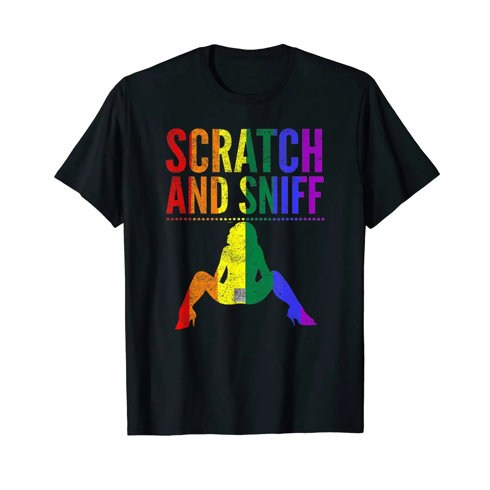 Scratch And Sniff Distressed Look By Yoray T Shirt vintage Washed streetwear graphic Slightly Casual Top For Everyday Wear