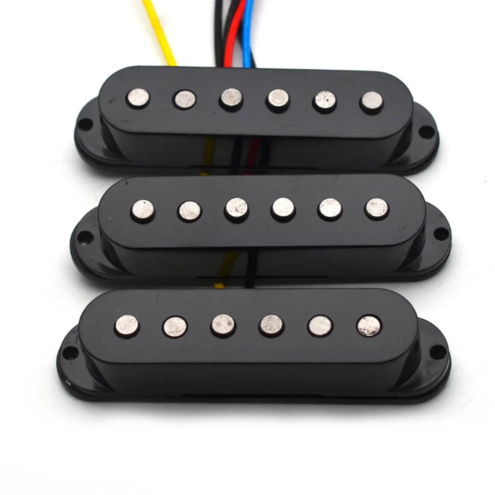 Alnico 5 Single Coil Staggered Top Fiber Bobbin Pickup Electric Guitar Pickup Neck/Middle/Bridge 50/50/52mm For Guitar Black